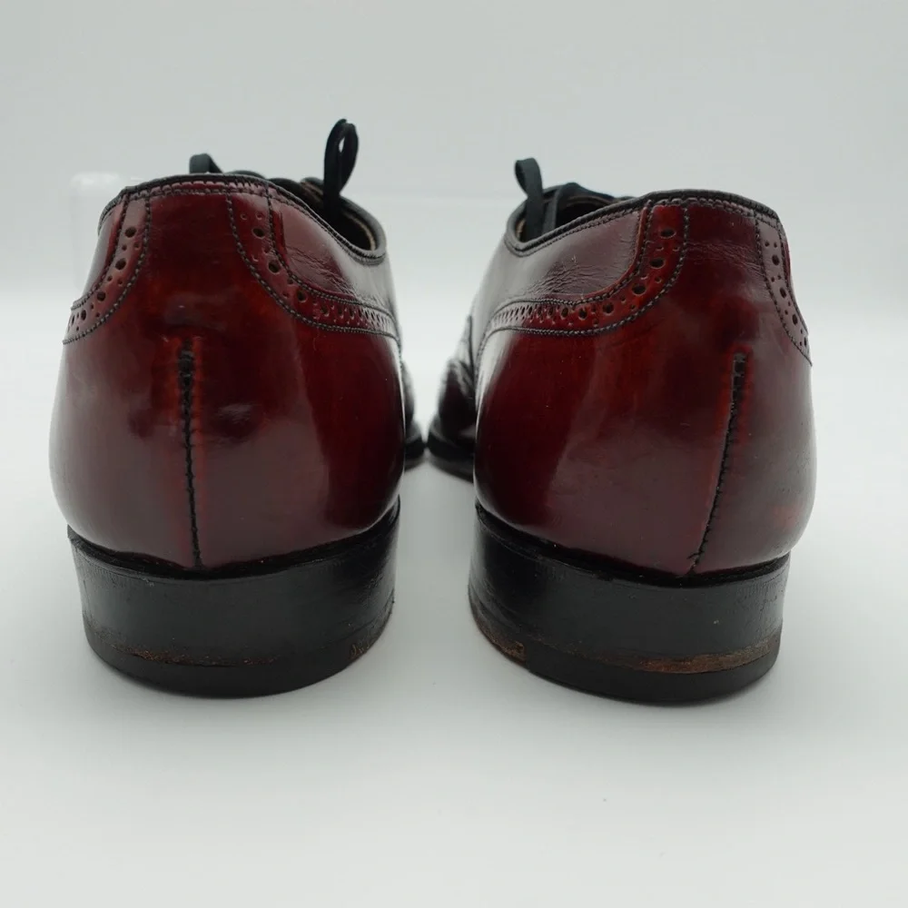 Johnston Murphy Crown Aristocraft Men Size 8.5 Shoes Red Leather Wingtip